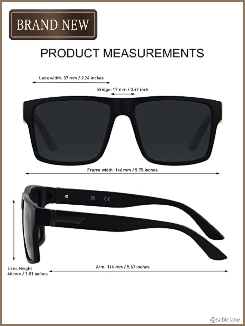 Polarized Oversized Square Sunglasses UV400 Protection Rectangle Shades